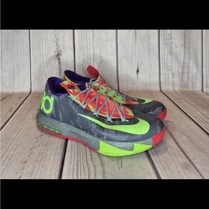 NIKE KD VI 6 ENERGY 599424-008 Men's Sz 12 Gray Purple Orange Green Kevin Durant